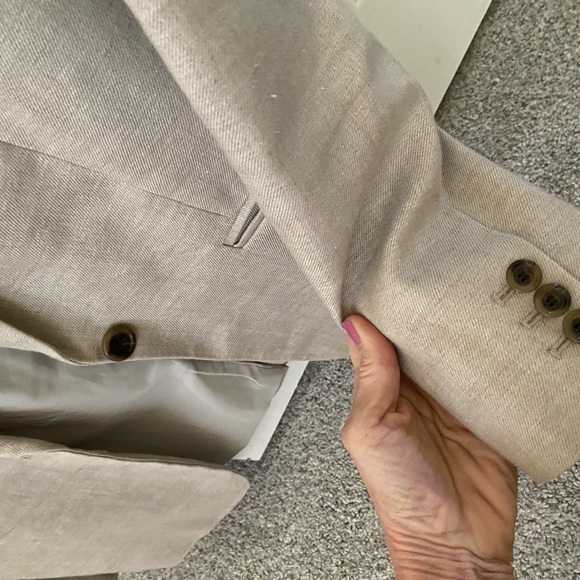 J. Crew Beige Linen Blazer Sz 6 XCLNT! - Picture 4 of 5